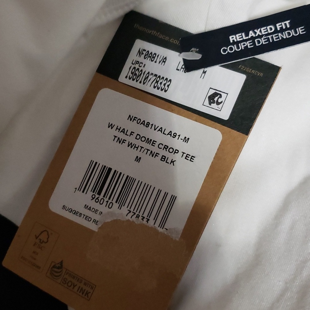The North Face Womens White Crop Tee Shirt Large - Picture 9 of 9